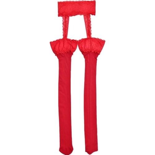 Sexy Women Lace Garter Belt Stocking 2 In 1 Goth Style Pantyhose Hollow Out Stocking Oil Shiny Tights Pantyhose Glossy Lingerie