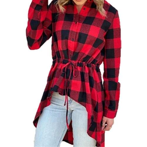 Shuangfuxiang Women's Plaid Shirts