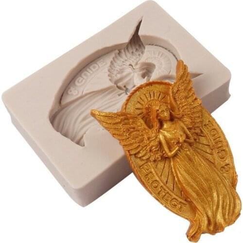Angel Card Fondant Silicone Mold for DIY Aroma Gypsum Chocolate Soap Ice Cube Jelly Pudding Baking Tools Cakes Decoration Mould