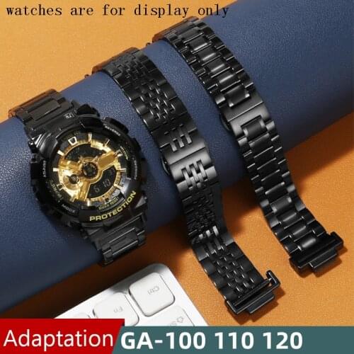 Stainless Steel Wristband Replacement G SHOCK GA200 2100 DW5600 Seris Black Silver Mens Bracelet Special Interface