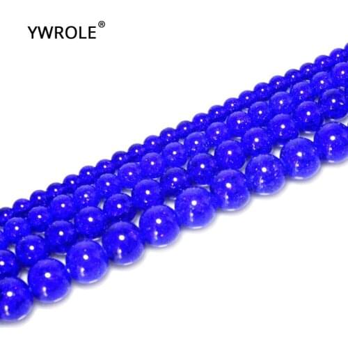 Dark Blue Snow Cracked Crystal Natural Stone Loose Beads For Jewelry Making DIY Bracelet Necklace 6/8/10/12mm Strand 15