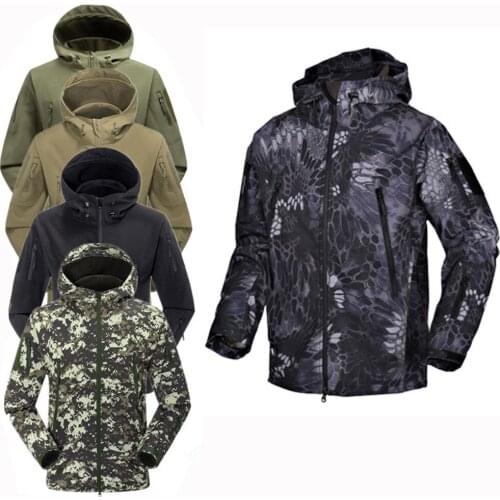 Military Tactical Jacket Hiking Army Men Hunting Shark Skin SoftShell Jackets Airsoft Waterproof Camouflage Windbreakers