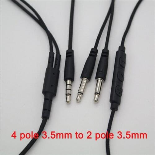 High Quality AUX Audio Cable Cable Jack 3.5 Male To Male Stereo Cable 4-pole 3.5mm To 2 Pole 2 * 3.5 Cable Headphone with Mic