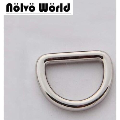 50pcs 4mm thick,2cm 3/4 Inch alloy hardware polished nickel metal closed d ring,round edge welded dee rings buckle