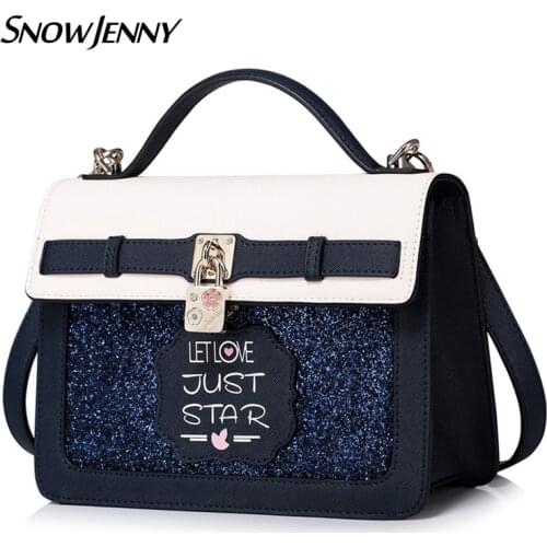 Women Shoulder Bags Female Messenger Bag Handbags Totes Borsa SnowJenny SJ Brand Braccialini Cartoon Flashing Text