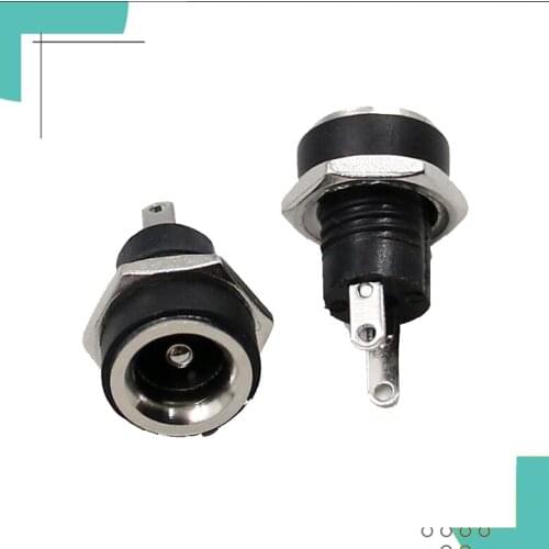 12V for DC power supply Panel mount female connector 5.5mm 2.1mm plug adapter 2 terminals types 5.5 * 2.1