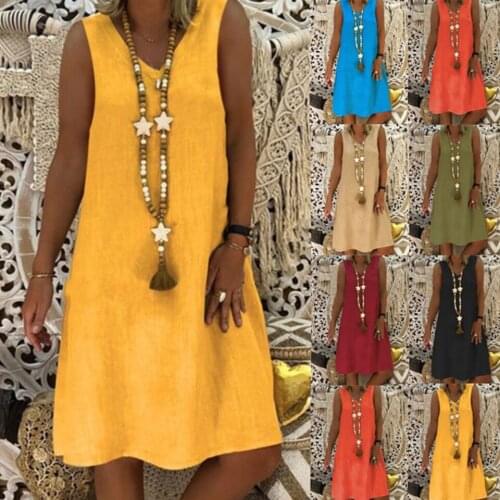 2020 New Arrival Loose High Fashion Beach Dress Summer Sexy Sukienka Sleeveless V Neck Dress 5xl Women Big Size Dress Pullover