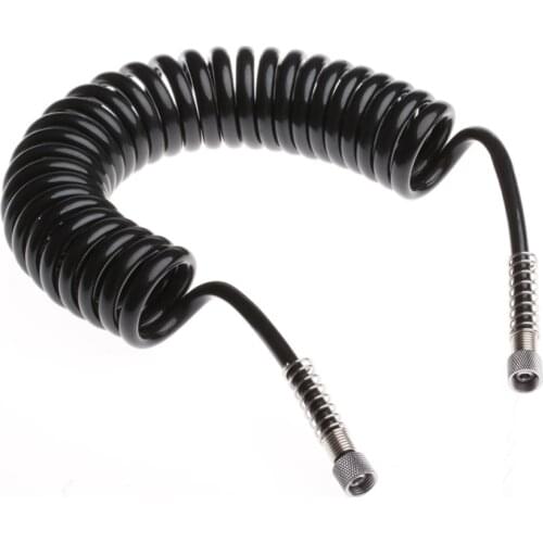 3M 4 x 6mm Black Flexible PU Recoil Hose Spring Tube For Compressor Air Tool-Y103