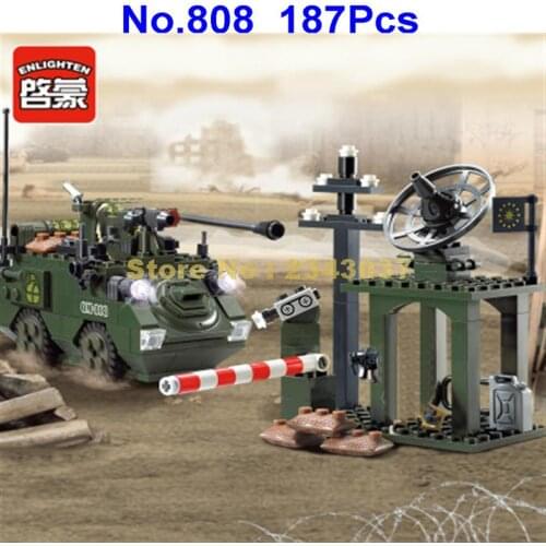 808 187pcs Military Army Panzer Tank Sentry Post Enlighten Ww 2 Building Blocks Toy