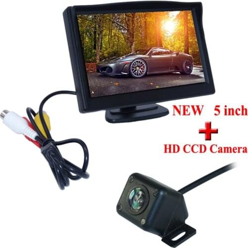 Big sale 5" TFT LCD Car Rearview Monitor Headrest Parking 7'' Monitor 2 Video Input for DVD VCR + Car Reverse Rear View Camera