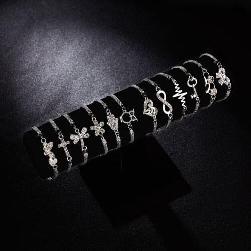 New Trendy Bracelet For Women Simple Inlaid Zircon Owl Flower Charms Decoration Adjustable Jewelry Female Gift Set Designer202