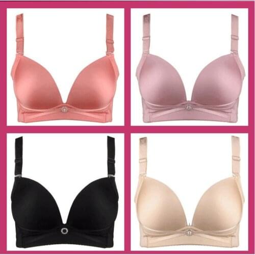 Plus Size 48 46 44 42 40 38 36 B C D Cup Seamless Wireless Bra Push Up Underwear Adjustable Large Single-Bra Wire Free Bts C3305