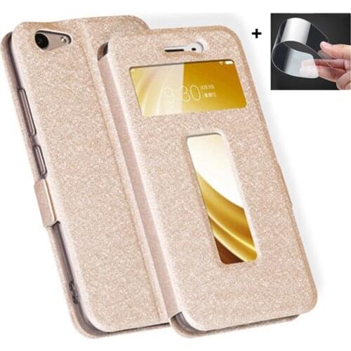 For vivo Y53 case 5.0" PU leather shell Open window back cover For vivo Y 53 Y53A Y53L phone cases Y53 A L Stand flip Case