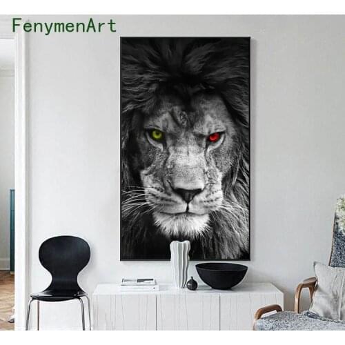 Black and White Lions Posters and Prints Modern Art Wall Picture for Living Room Home Decoration African Animals Canvas Painting