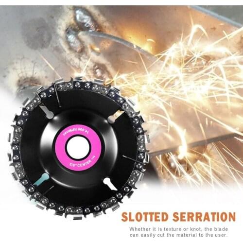 4 Inch 22 Cutting Chain Disc Chainsaw Wheel for Angle Grinders Wood Tooth Tool Discs Carbide Tipped Saw Blade Carving Cutting