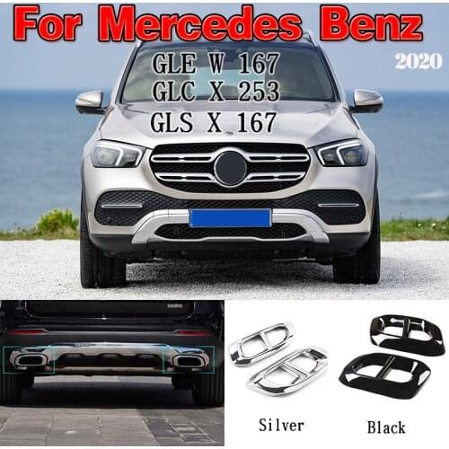 For Mercedes Benz GLE350 GLE450 GLC GLS W167 X253 X167 2020 ABS Muffler Exhaust Pipe Tail Cover Trim Car Exterior Accessories