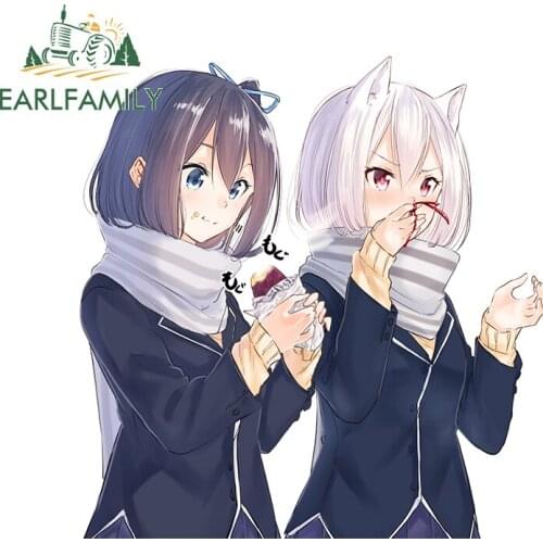 EARLFAMILY 13cm x 12.5cm For Anime Girl Car Assessoires Stickers Auto Laptop Car Door Windows Decal Personality Scratch-Proof