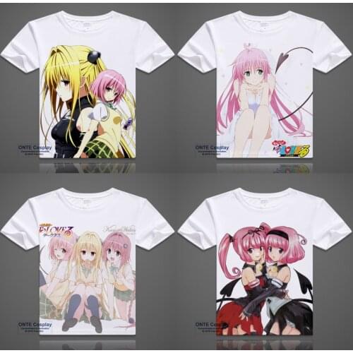 Anime To LOVE Short Sleeve T-shirts Momo Belia Deviluke Tops Casual Tees Yuuki Mikan T shirt