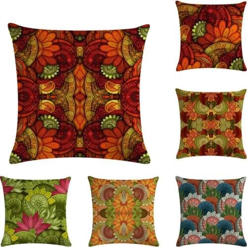 Cotton Print Flower Pattern Sofa Cushion Cover Home Decoration Housewarming Gift Car Throw Pillow Cover Couch Pillows ZY820