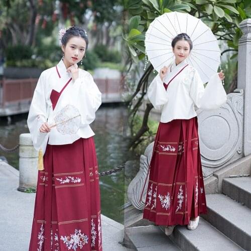 Exquisite Hanfu Women Embroidery Dance Costumes Singers Rave Performance Clothing Folk Festival Outfit Fairy Dress 2 Pcs DC3449