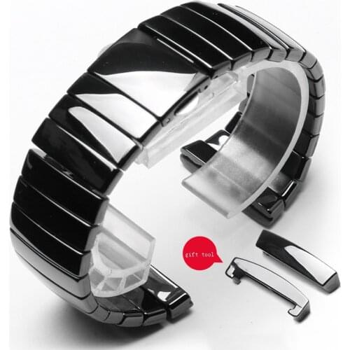 High Quality ceramic strap 17mm 26mm 29mm black bracelet Replacement strap for Sintra series females and males watch chain