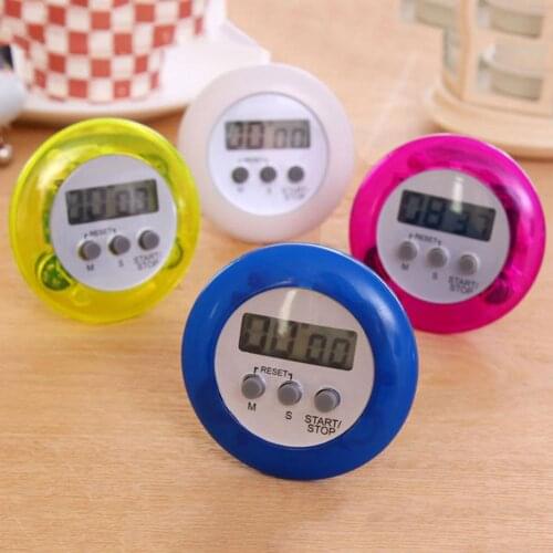 Round Magnetic Kitchen Countdown Cooking Alarm TimerBack Stand LCD Digital Kitchen Accessories Kitchen Gadgets