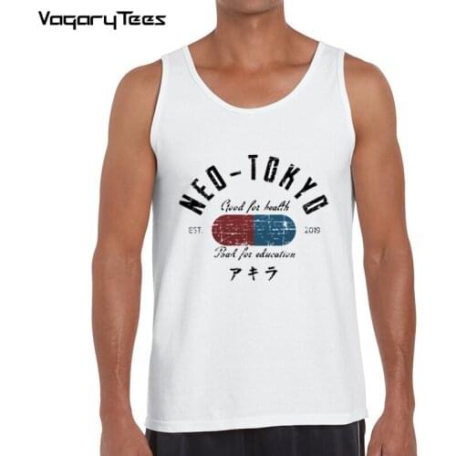Summer capsule Tank top Mens Vest Japan Anime Akira Tetsuo Kaneda Neo Tokyo Letters Male Clothing