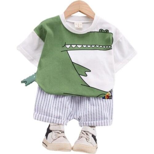 Fashion Summer Baby Girl Clothes Suit Children Boys Cartoon Cotton T-Shirt Shorts 2Pcs/Set Toddler Sport Clothing Kids Tracksuit