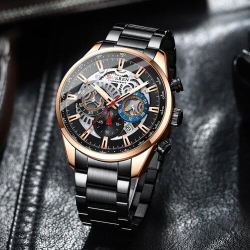 CURREN Top Brand Luxury Watch For Mens Fashion Casual Military Sports Wristwatch With Stainless Steel Strap Reloj Hombre Clock