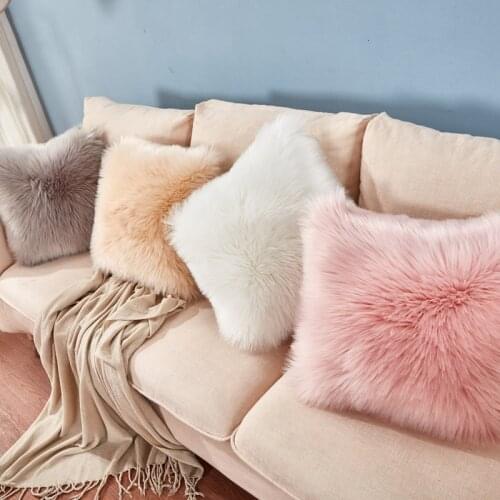 Soft Luxury Faux Fur Throw Pillowcase Home Decorative Cushion Case Soft Living Room Bedroom Car Xmas Gifts Nordic