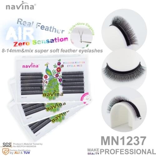 Navina Real feather air false eyelashes of makeup, super softness zero sensation,Curl CD,Thickness 0.05-0.07mm,Length 8-14mm mix