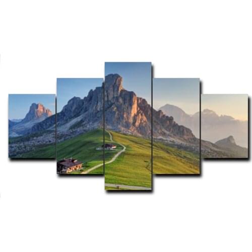 Wall Art Canvas Painting 5 Panel Spring Mountain Posters and Prints Wall Artwork Pictures for Living Room Home Modern Decor