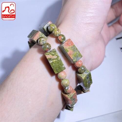 Baceda Natural Crystal Natural Epidote bracelet with Gift Box