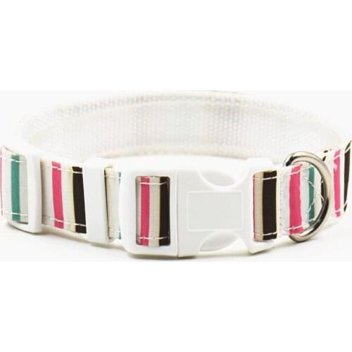 Nylon Stripe Style Puppy Dog Collar Leash Mixed Colors Choice Easy Fit Small Medium Dog Collar Lead Brands S L