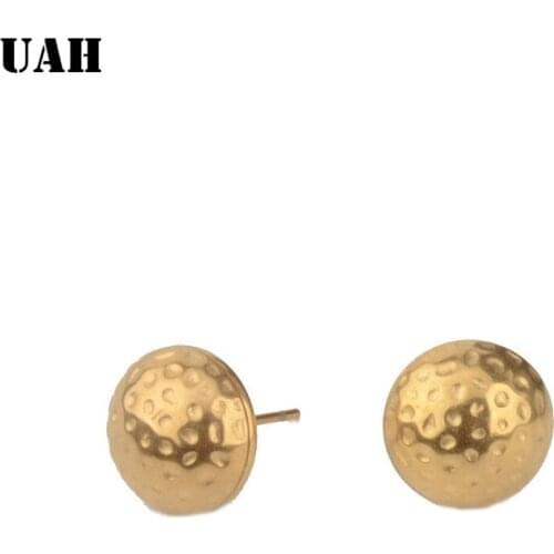 UAH new fashion brand jewery elegant Stainless Steel l stud earrings for women cute o ball earrings free shipping