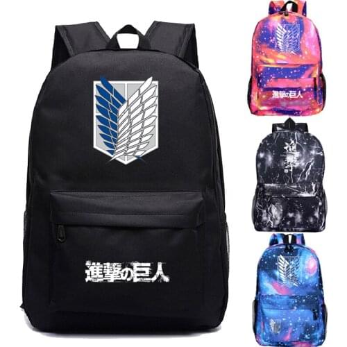 Anime Attack on Titan Backpack Students School Backpacks Book Rucksack Laptop Bagpack Travel Bags Boys Girls Schoolbags Mochilas