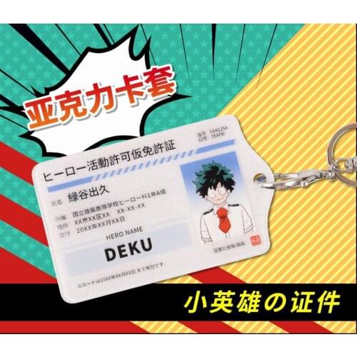Anime My Hero Academia ABS Student ID Bus Bank Card Holder Keychain 6059 Card Case Cover Box Pendant Toy Prop Decor Gift
