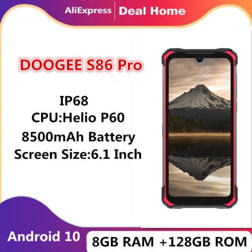 DOOGEE S86 Pro Rugged Smart Phone 8GB+128GB Infrared Thermometer Mobile Phone S86 Smartphone HelioP60 Octa Core 8500mAh