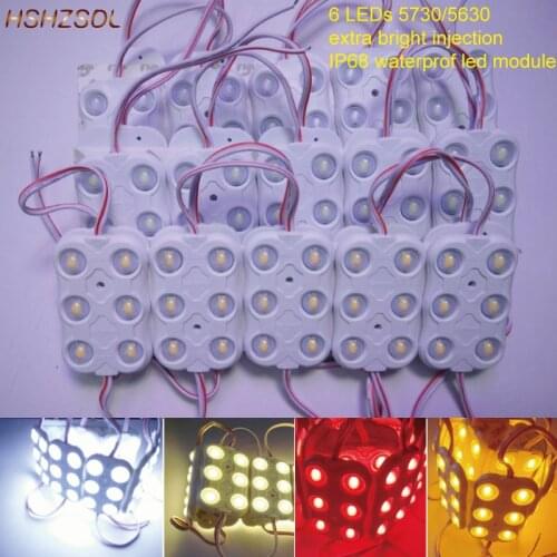 High brightness 20PCS/lot SMD 5630 6 LED Module DC12V waterproof IP68 white/warmwhite square led module lighting for sign letter