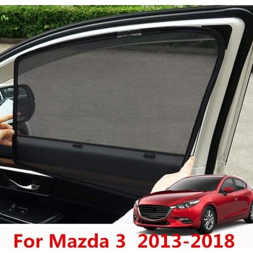 For Mazda 3 Car Window Sunshade Magnetic Mesh Curtain UV Protection For Mazda 3 Axela Sedan Hatchback 2013-2018 Accessories