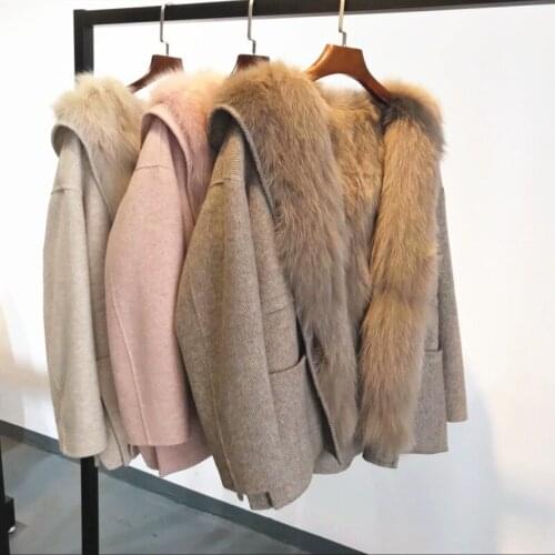 2020 New Real Korean Double Side Wool Fox Fur Winter Coat Women Parka Abrigo Mujer YY832