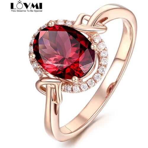 Slovmi 925 Sterling Silver Oval Shape Ruby Zircon Gemstone Ring For Women Temperament Wedding Jewelry Accessories Drop shipping