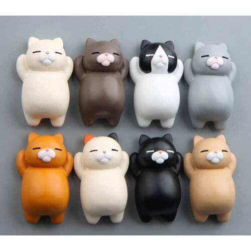 1PC Refrigerator Fat Cat Funny Cartoon Animals Cat Fridge Magnetic Sticker Refrigerator Holder Gift Home Decor Cute Magnets