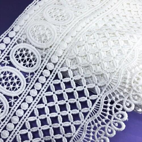 10yard High Quality White Latest African Laces 2021 Sewing Trim Ribbon Diy Skirt Curtain Wedding Dress Embroideried Craft Fabric