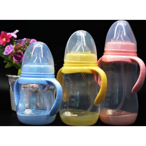 180/240/320ml Baby Bottle Kids Cups Silicone Sippy Training Drinking Water Cups Straw Handle Feeding Bottles Baby Feeding Bottle