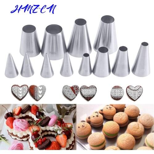 2/4PCS Circularity Round Pastry Nozzles Cream Stainless Steel Icing Piping Pastry Nozzle Tips Baking Cakes Decoration Tools