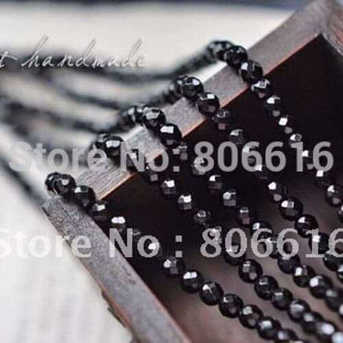 4MM/6MM/8MM 2strands/pack Spherical Cut Natural Onyx Black Semi-precious Loose Bead Strand Stone Jewelry Beads