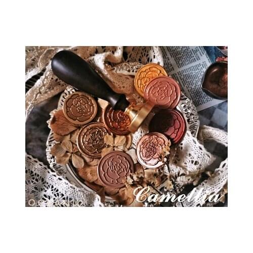 2021 Round Leaf Wax Seal Blessing Merci Wedding Greeting Card Wax Stamp Magic House Cake Embossed Seal With Handle