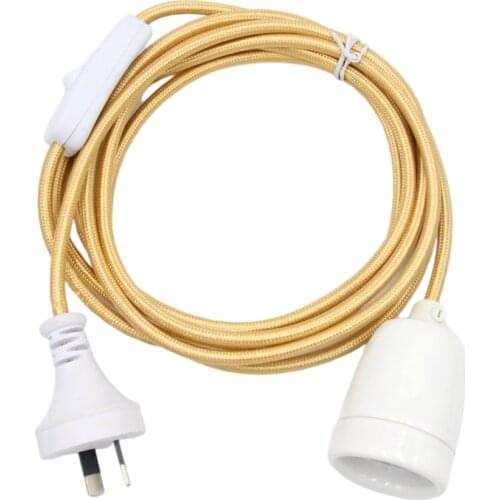 3 Meters Australia Plug Power Cord on/off Switch With Ceramic Lamp Holder E27 Hanging Light Cords Kit