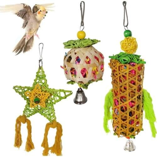 3pcs Pet Bird Toys Pet Swing Hanging Chewing Bite Bridge Toys for Parrots Parakeet Budgie Pets Parrots Chewable Supplies